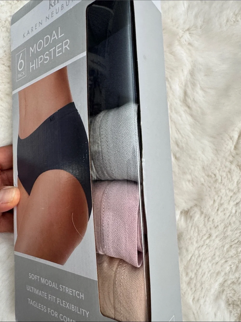 Karen Neuburger Modal Hipster 6-Pack - Black, Gray, Pink, Cream, Tan